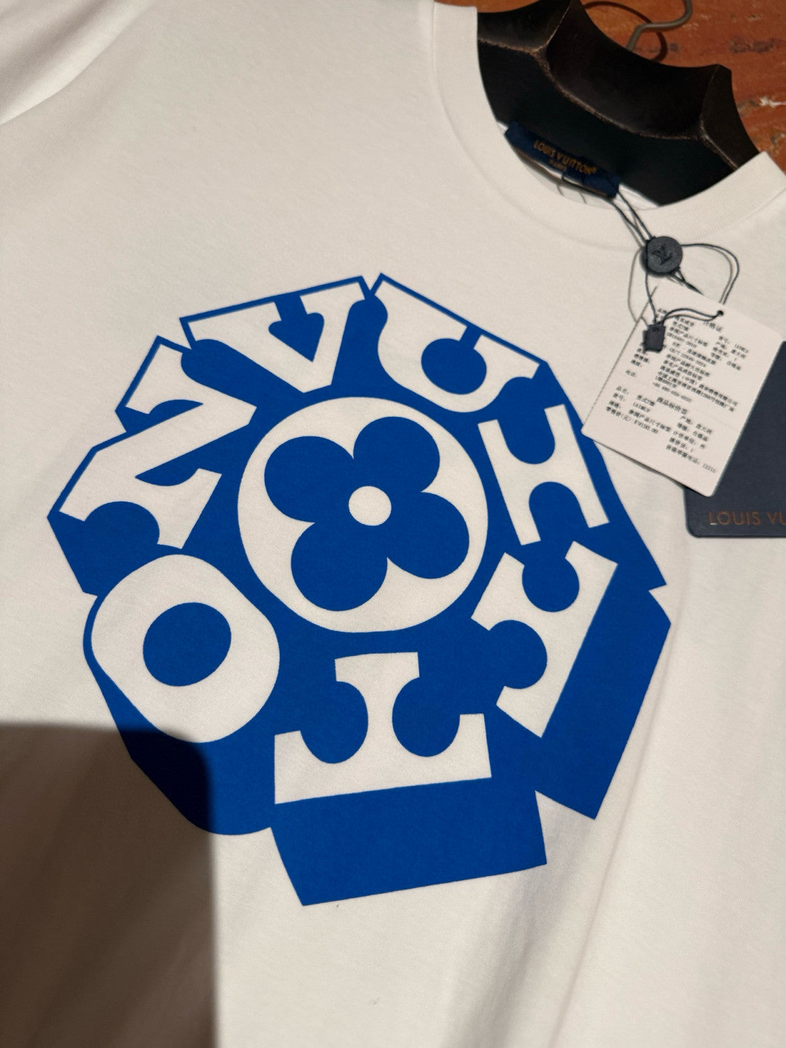 Louis Vuitton Men's And Women's Summer Solid Color Logo Pattern Printed Round Neck Cotton Short Sleeved T-shirt #77812
