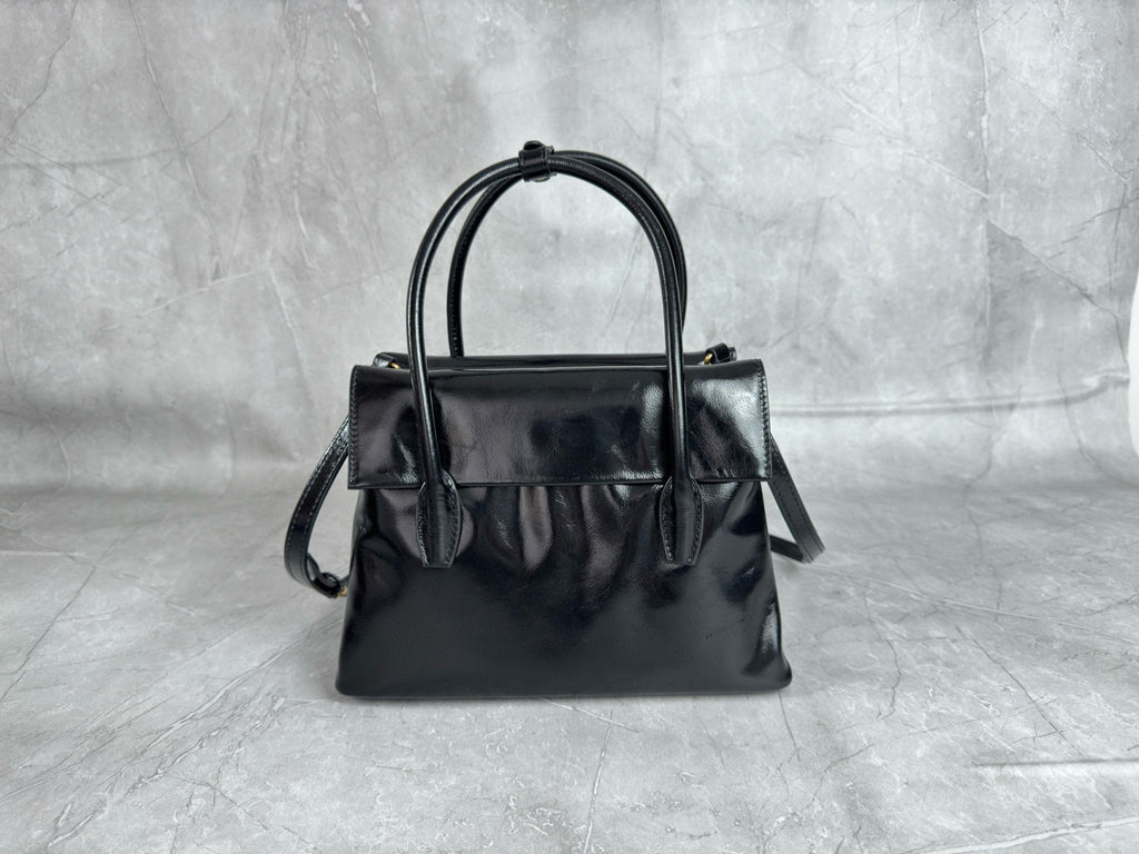 MiuMiu Jang Won-young Leather Double-sided flap Vintage handbag Shoulder bag bags #194095