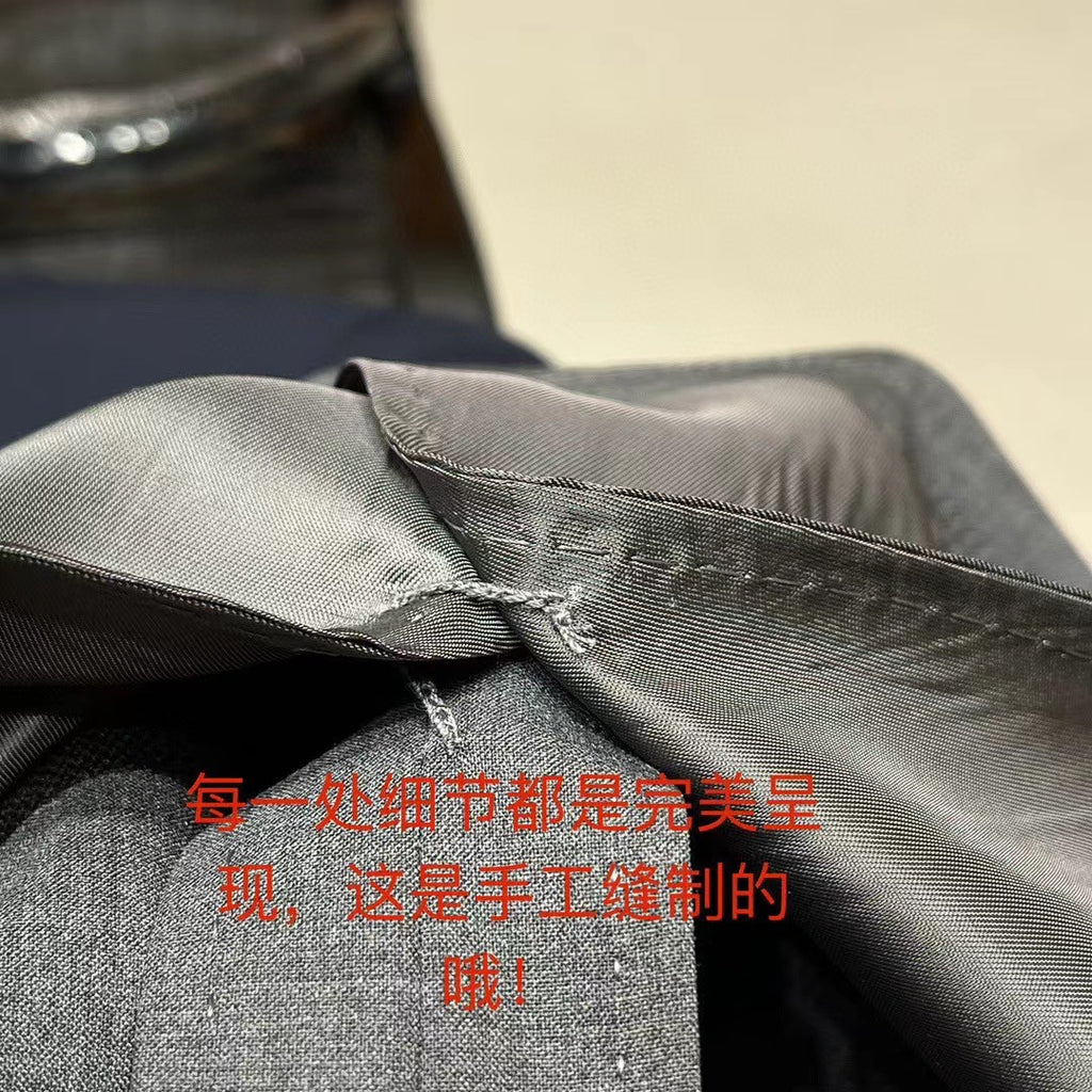 Loro Piana Men's Spring And Autumn Gentleman Bamboo Fiber Wool Suit Jacket Fashion Temperament Lapel Single-breasted Jacket Suit Pants Suit Set Ngvp #8887