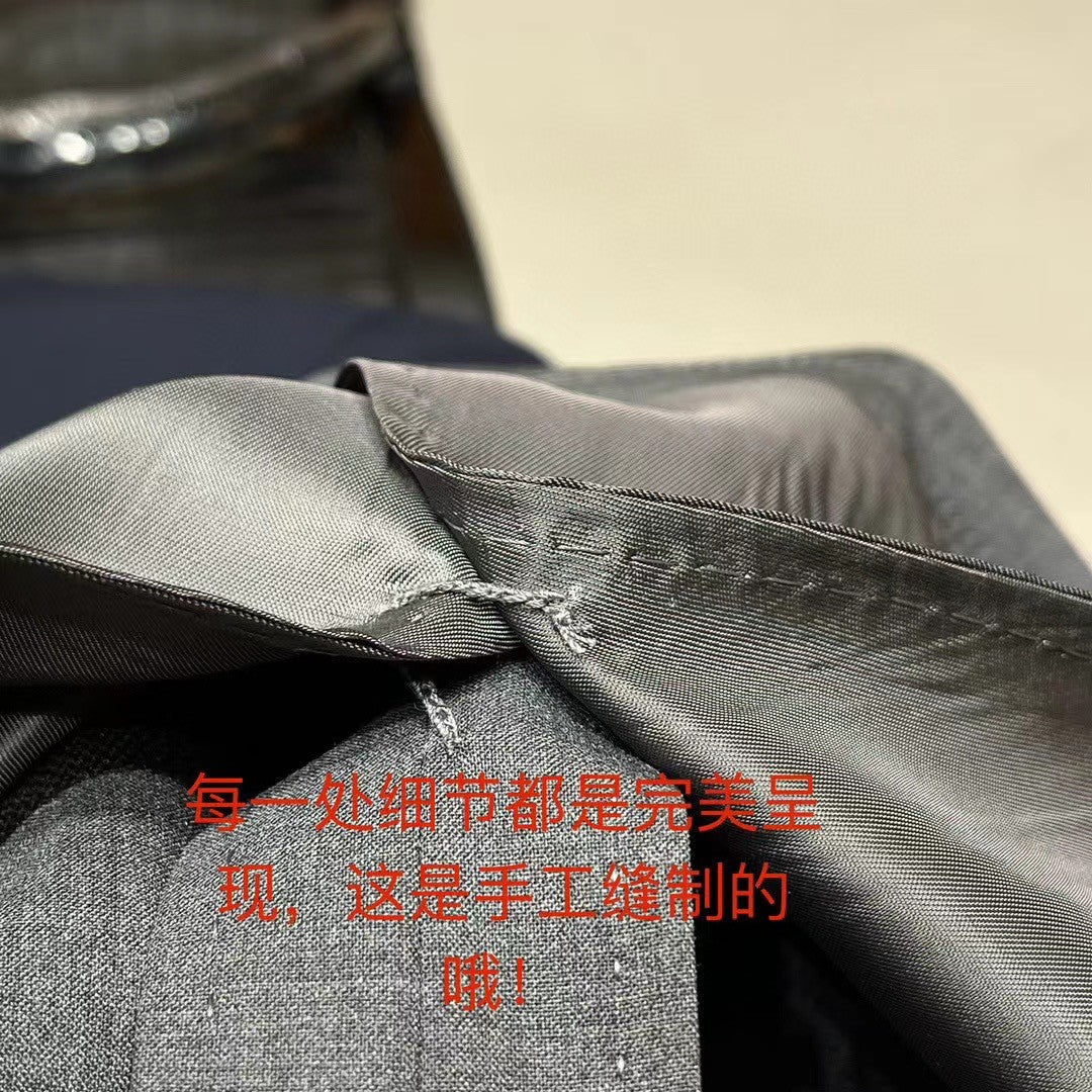 Loro Piana Men's Spring And Autumn Gentleman Bamboo Fiber Wool Suit Jacket Fashion Temperament Lapel Single-breasted Jacket Suit Pants Suit Set Ngvp #8887