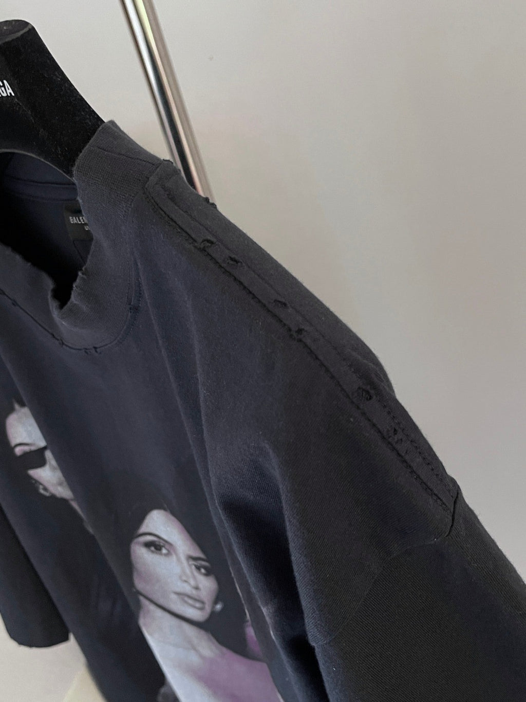 Balenciaga Men's And Women's Summer Female Star Pattern Printing Solid Color Round Neck Cotton Short Sleeve T-shirt #75924