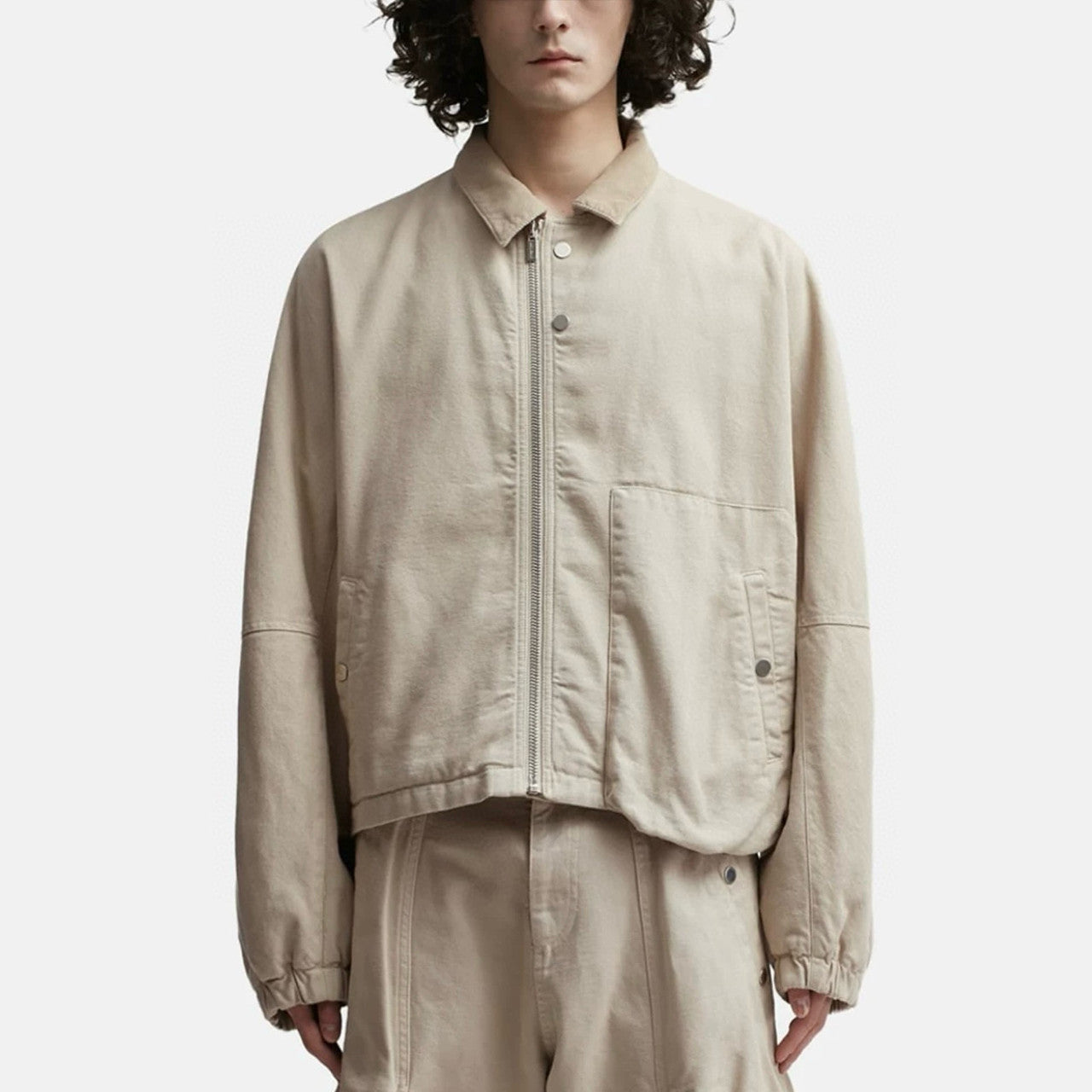 Jacquemus Men's Spring And Summer Fashion Short Solid Color Lapel Zipper Cotton Jacket Retro Casual Jacket Ngvp #7685