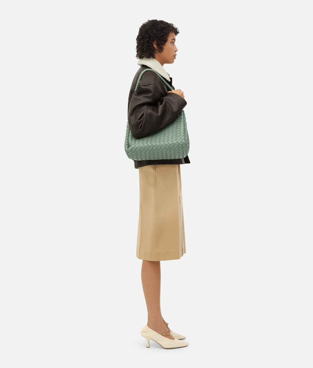 Bottega Veneta Large Parachute Women's Solid Color Lambskin Woven Tote Bag Bags #76484