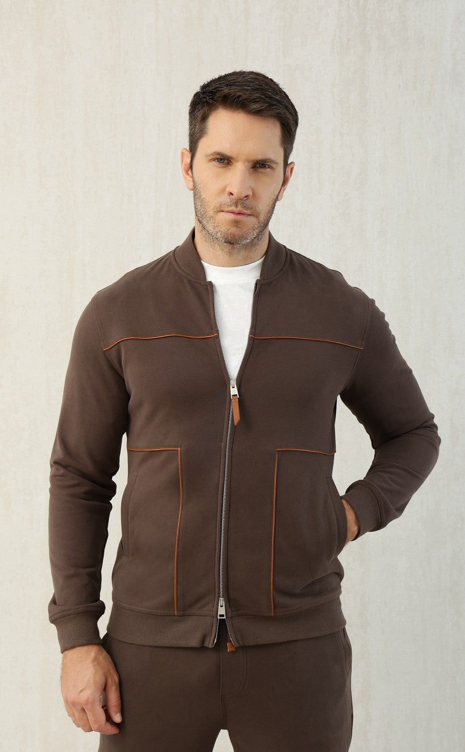 Brunello Cucinelli Men's Spring and Autumn Hooded Long Sleeve Cotton Casual Sports Sweatshirt Zipper Long Sleeve Jacket Ngvp #1766