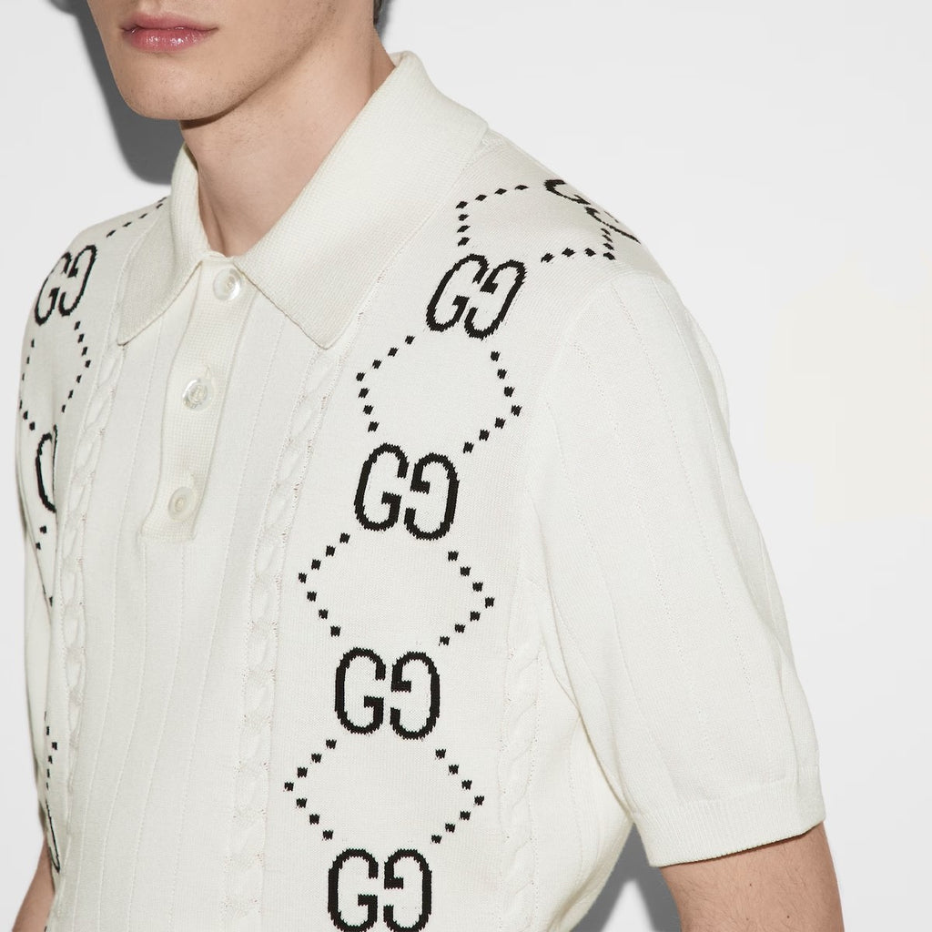 Gucci Men's Summer Logo Appliqué Knit Short Sleeve Polo Shirt T-Shirt #72545