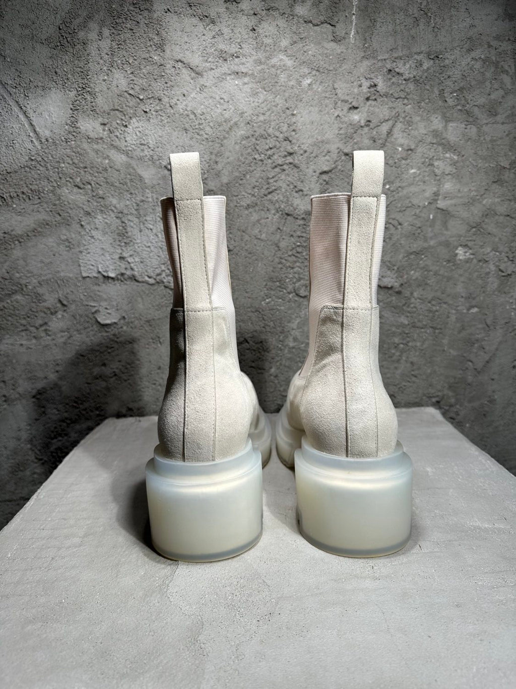 Rick Owens Men's Fall And Winter Elastic Thick Bottom Boots Round Head Suede Short Boots 7cm Fashion Trend Cowhide Mid-calf Shoes Ngvp #2466