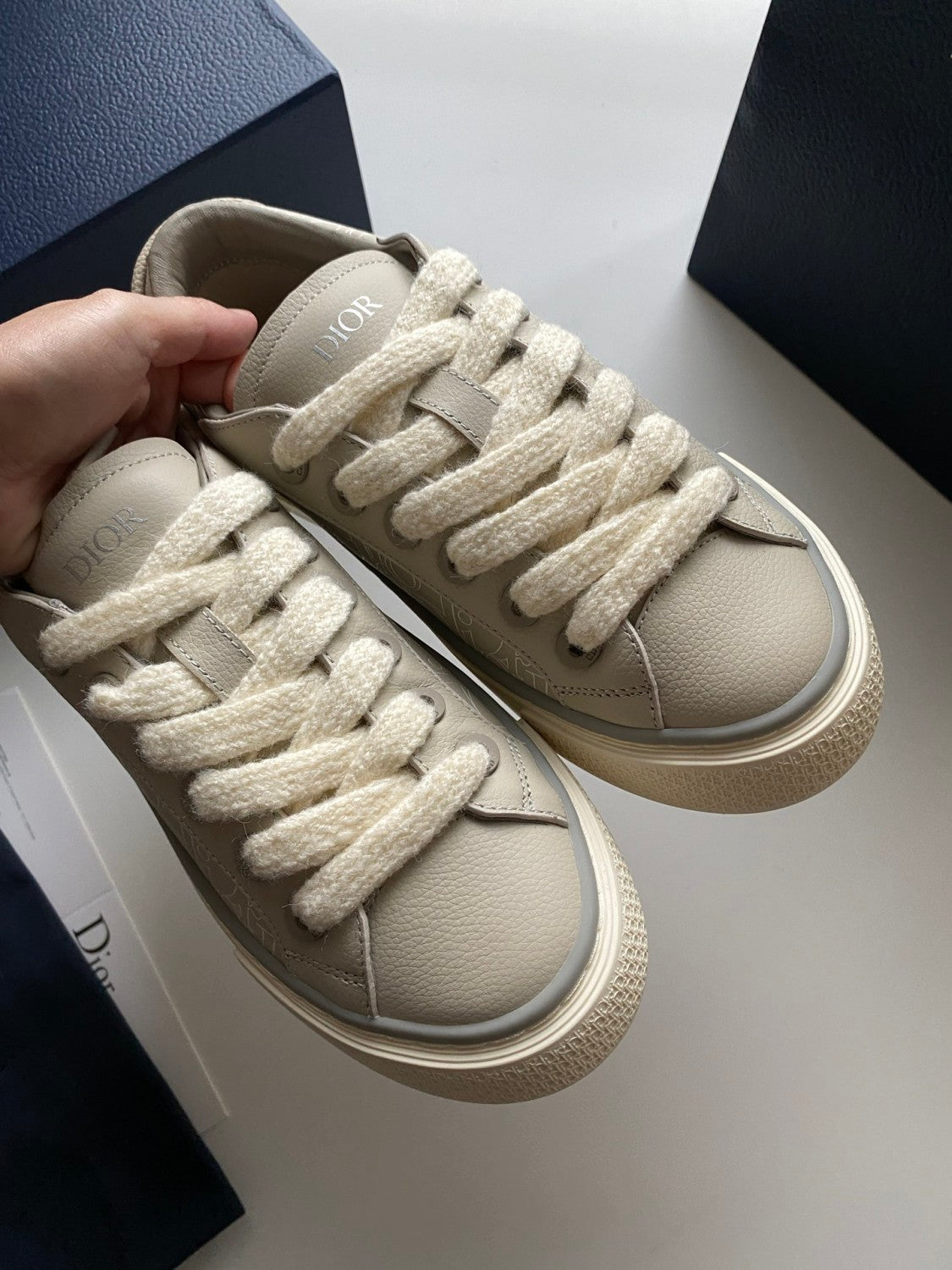 Dior B33 Spin Men's Low Top Lace Up Leather Casual Printed Thick Bottom Height Increasing Sneakers Shoes #77186