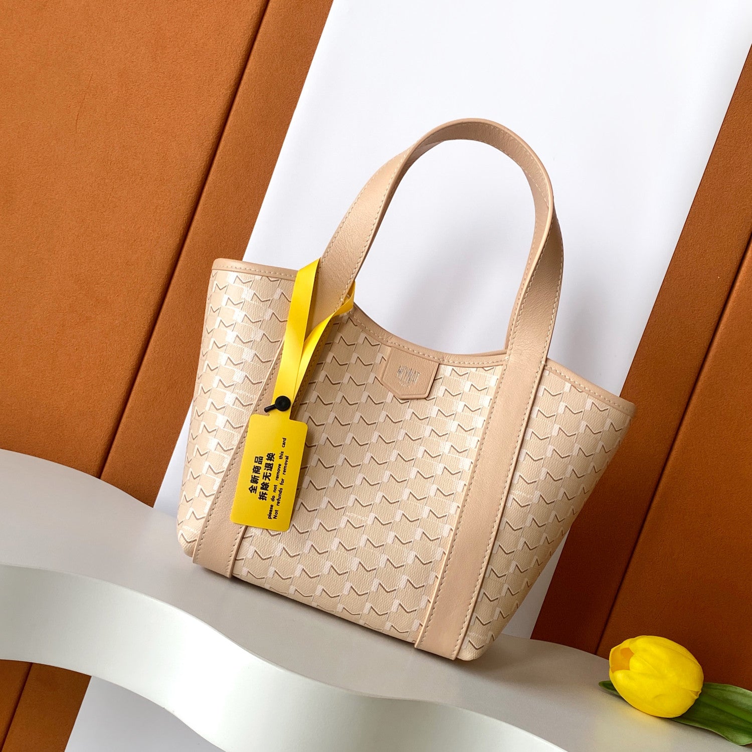 Moynat Duo Tote BB Women's Classic Two-Tone Leather Clutch Tote Handbag Bag  Bags  #78913
