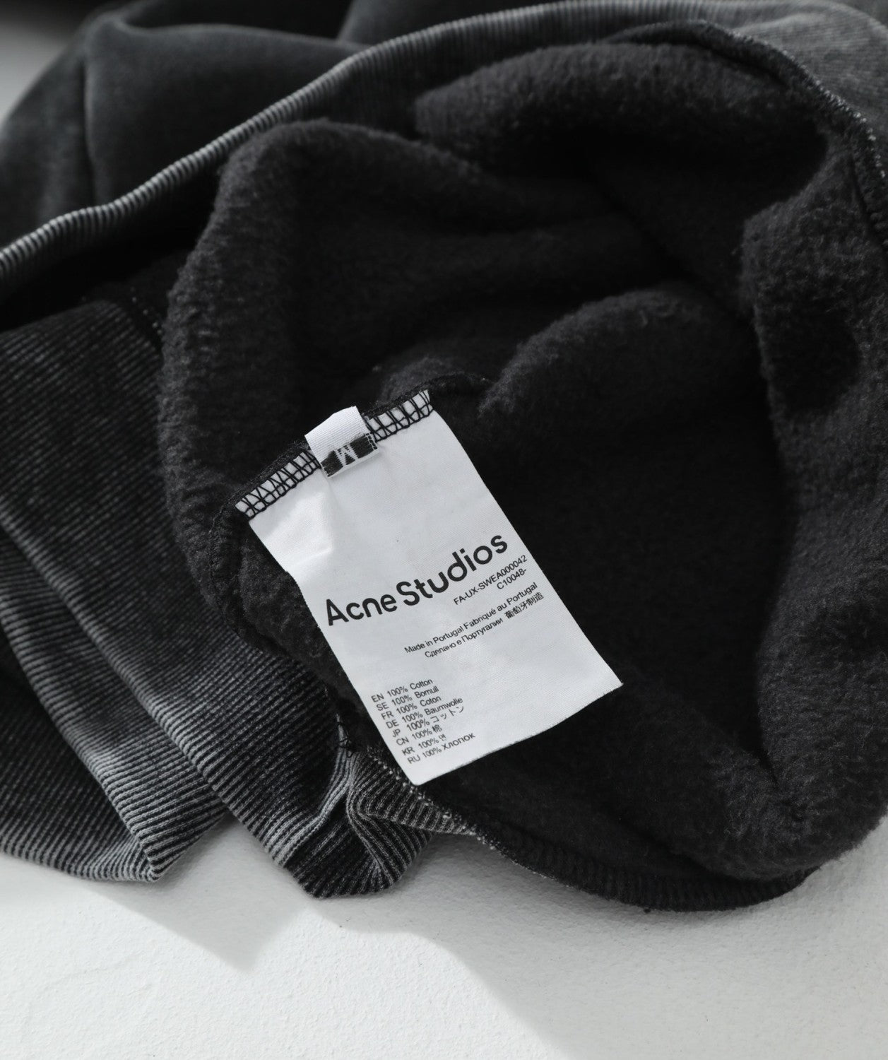 Acne Studios Hooded Sweater logo patch Faded Black #336605