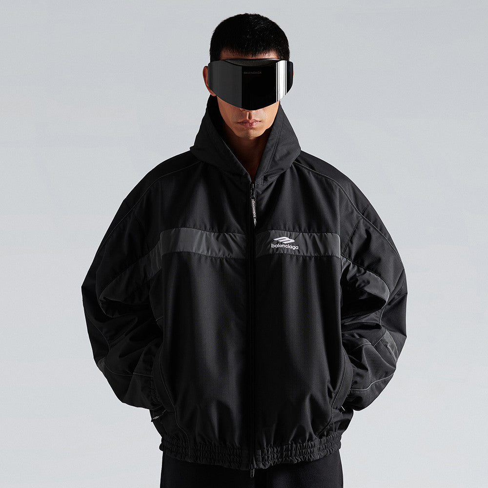 Balenciaga Men's 3b Sports Icon Ski Tracksuit Parka in Black #375922