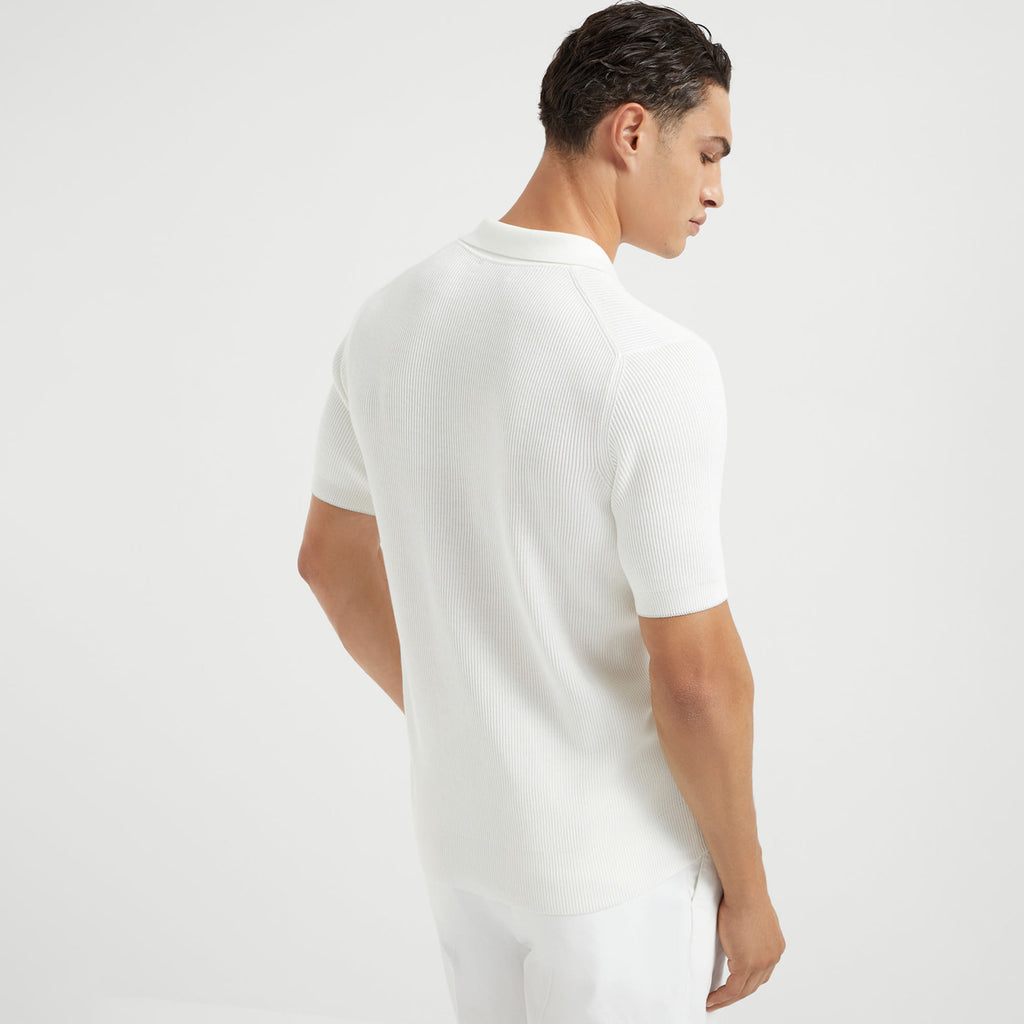 Brunello Cucinelli Men's Business Casual Spring Summer Cotton British Ribbed Knit Polo Shirt Fashion Trend Casual Comfort Lapel T-Shirt Ngvp #1347