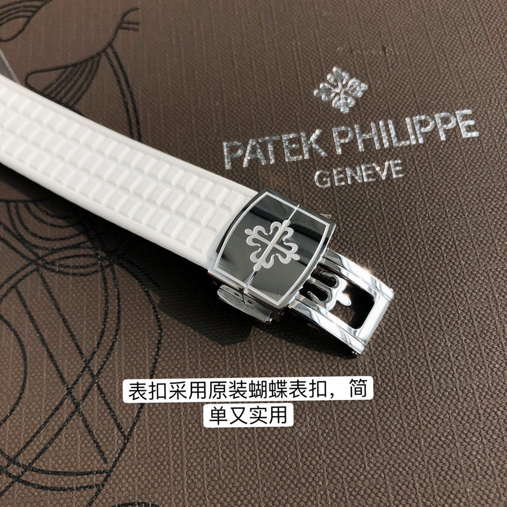 Patek Philippe Mechanical Watches With Diamonds On Silicone Straps Watch #96352