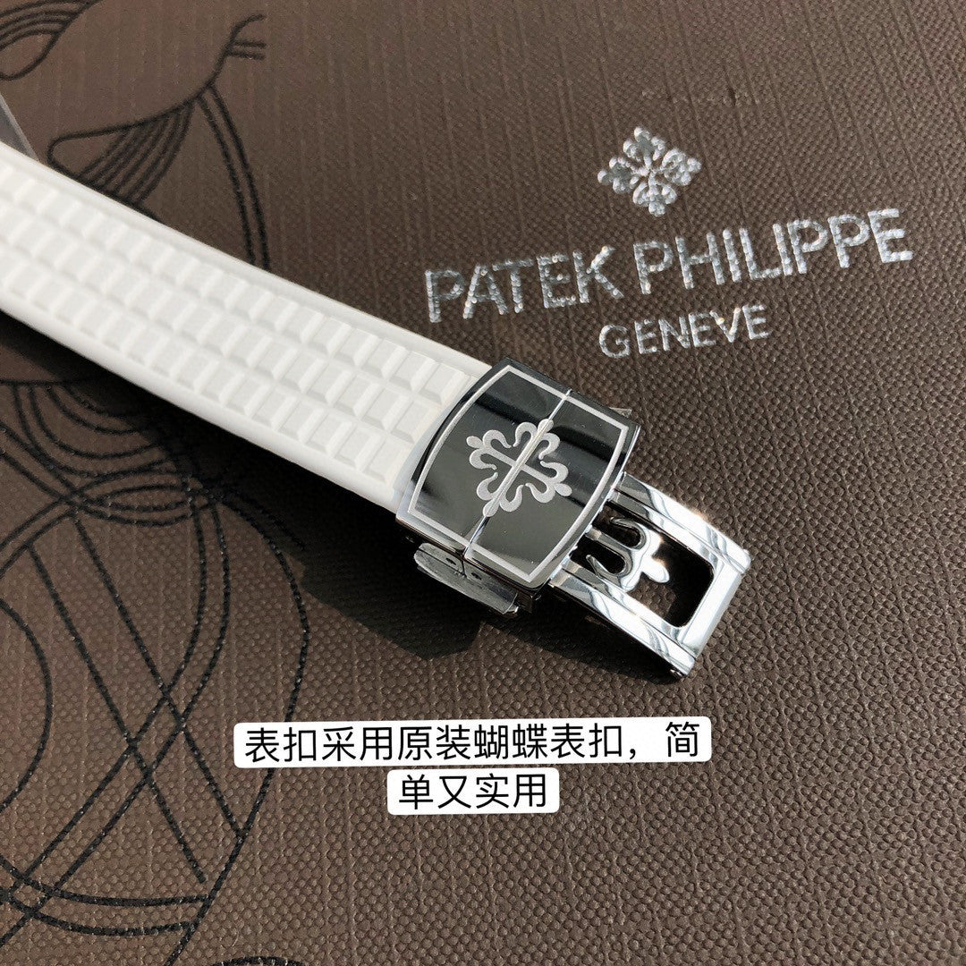 Patek Philippe Mechanical Watches With Diamonds On Silicone Straps Watch #96352