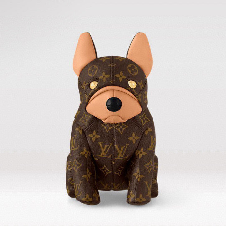 Louis Vuitton 25ss Pooch Bag French Bulldog-shaped design with zip closure Monogram coated canvas shoulderhandbag brown perfect for everyday casual wear #194816