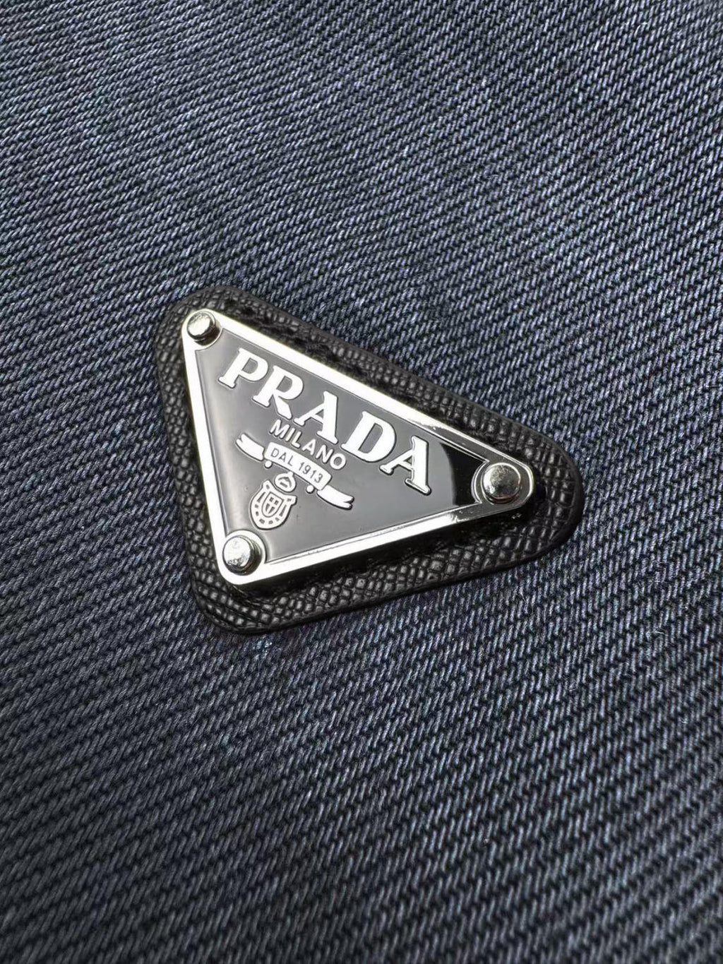 PRADA Men's Obsidian Denim Bomber Jacket Shirt-collar Zip-up Logo Long-sleeve Denim Jacket #332258