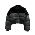 Rick Owens Men's Dark Style Short Splicing Puffer Down Jacket Autumn And Winter Solid Color Zipper Collarless Jacket #81336