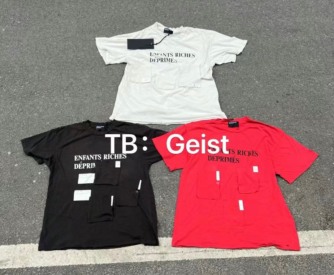 Enfants Riches Deprimes Men's Summer Solid Color Letter Printed Round Neck Short Sleeve T-Shirt #75949