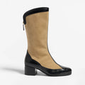 Chanel Women's Sheepskin Calfskin Round Toe Zipper High Top Boots Autumn and Winter Solid Color Chunky Heel Casual Shoes Ngvp #2138