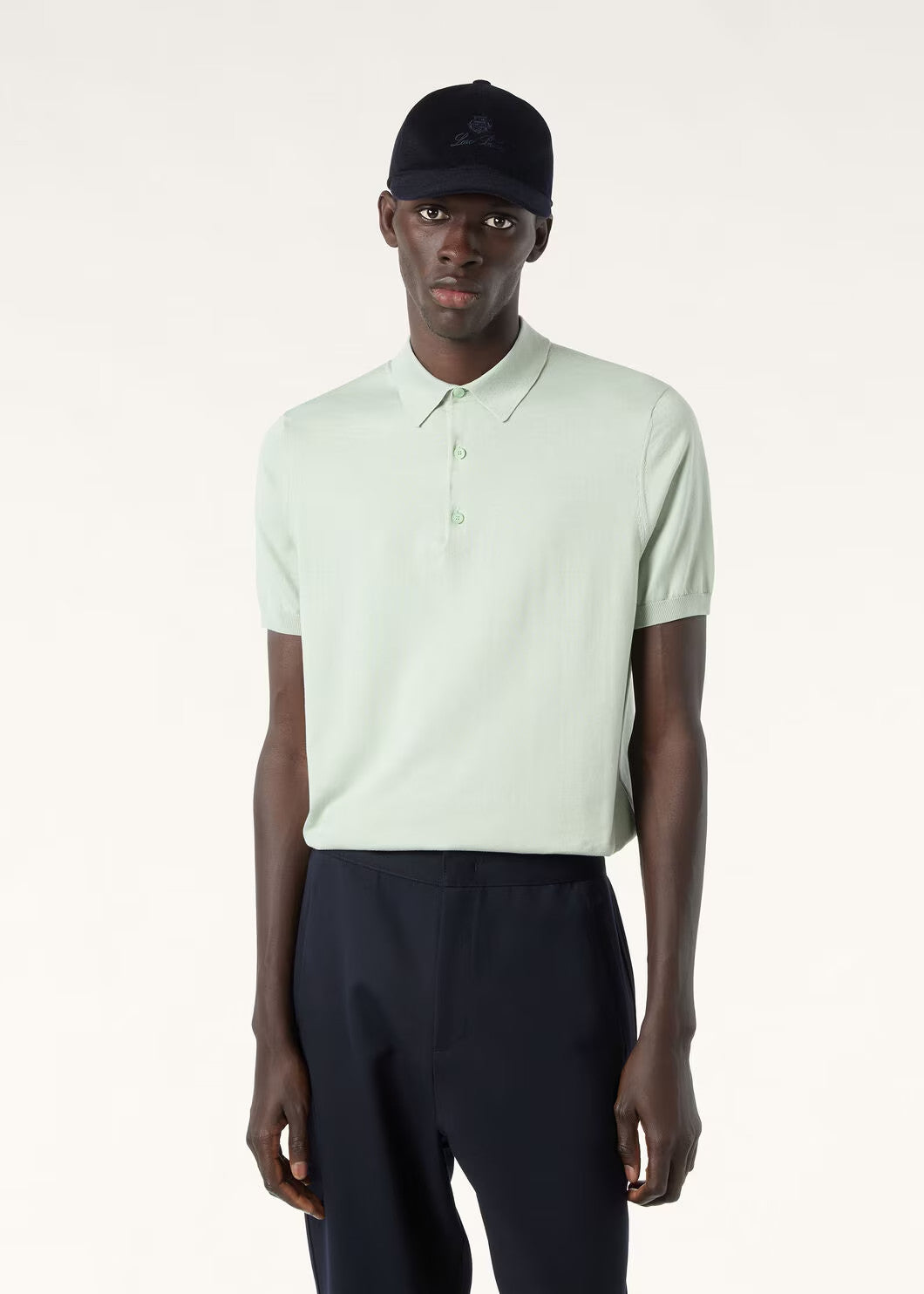 Loro Piana Men's Polo Shirt Solid Color Lapel Button Straight Knit T-shirt Fashion Casual Trend Comfortable T-shirt Ngvp #2416