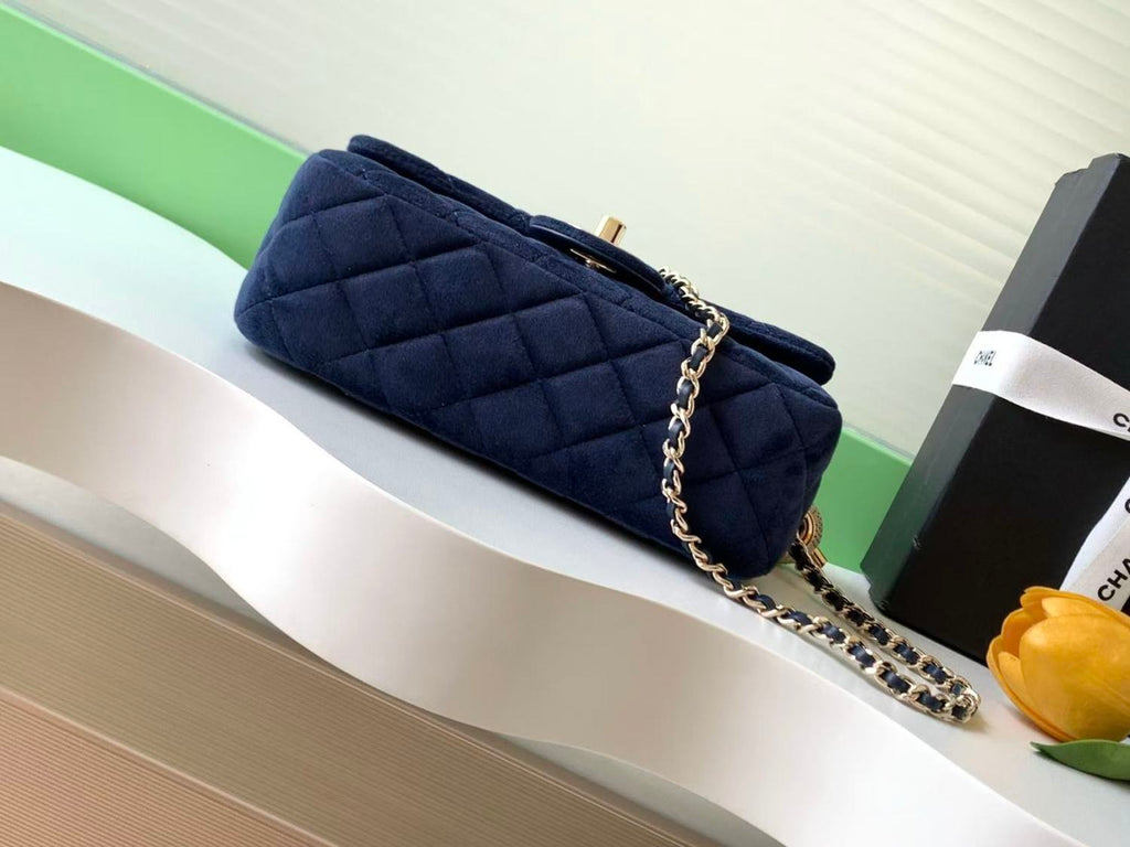 Chanel 25a Diamond Ball CF Velvet Clutch Women's Fashionable Exquisite Mini Crossbody Chain-Strap Flap Bag #193617