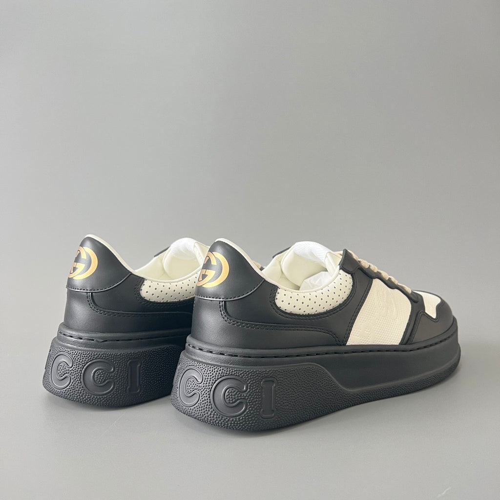 Gucci Chunky BGG Black And White Panda Biscuit Shoes Couple Model Cowhide Stitching GG Embossed Cowhide #332565