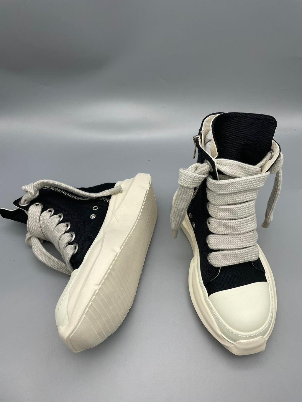 Rick Owens Drkshdw Men's Thick Lace High Top Shoes Heightened Thick Bottom Board Shoes Sports Casual Canvas Shoes Boots  #81379