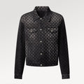 Louis Vuitton Men's Spring Autumn Black Checkered Damier Flocked Suit Lapel Single Breasted Long Sleeve Jacket Straight Wide Leg Trousers Suit Set #81138
