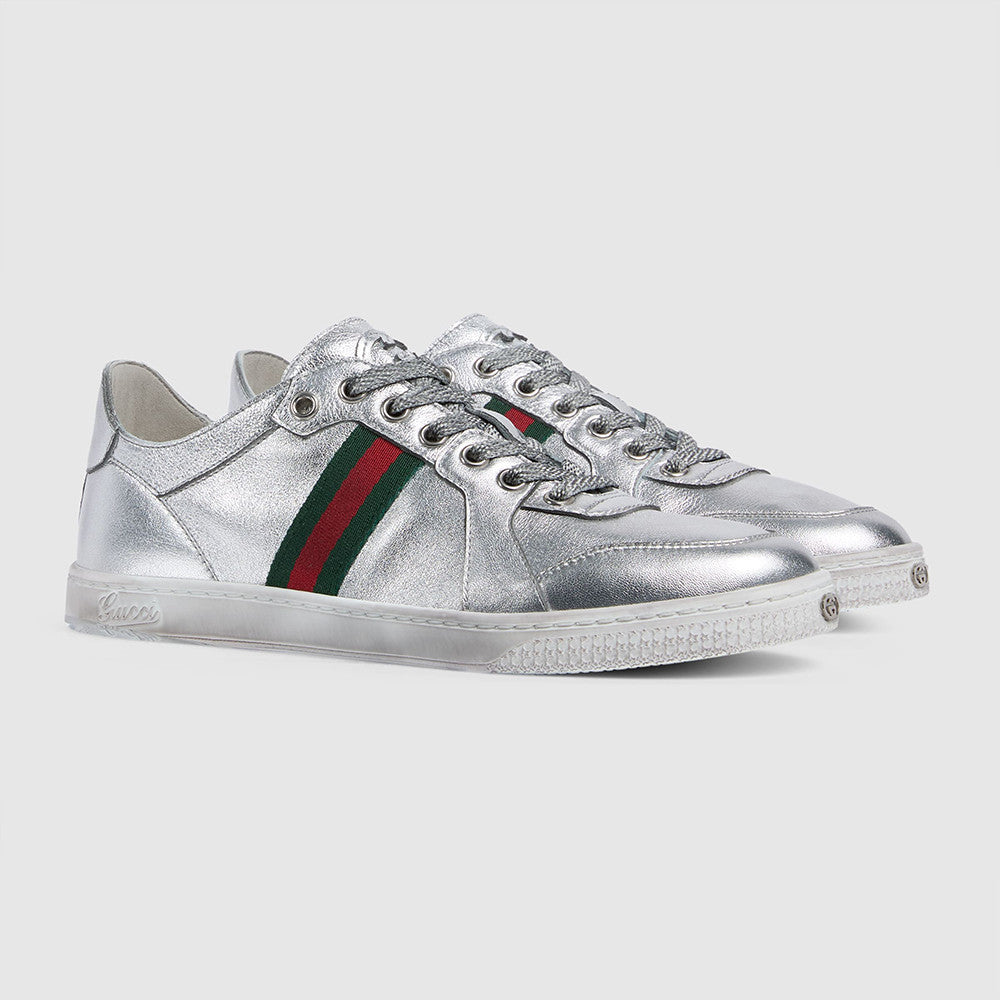 GUCCI Men's Stretch Low-top Sneaker in Sand and  GG canvas #383928