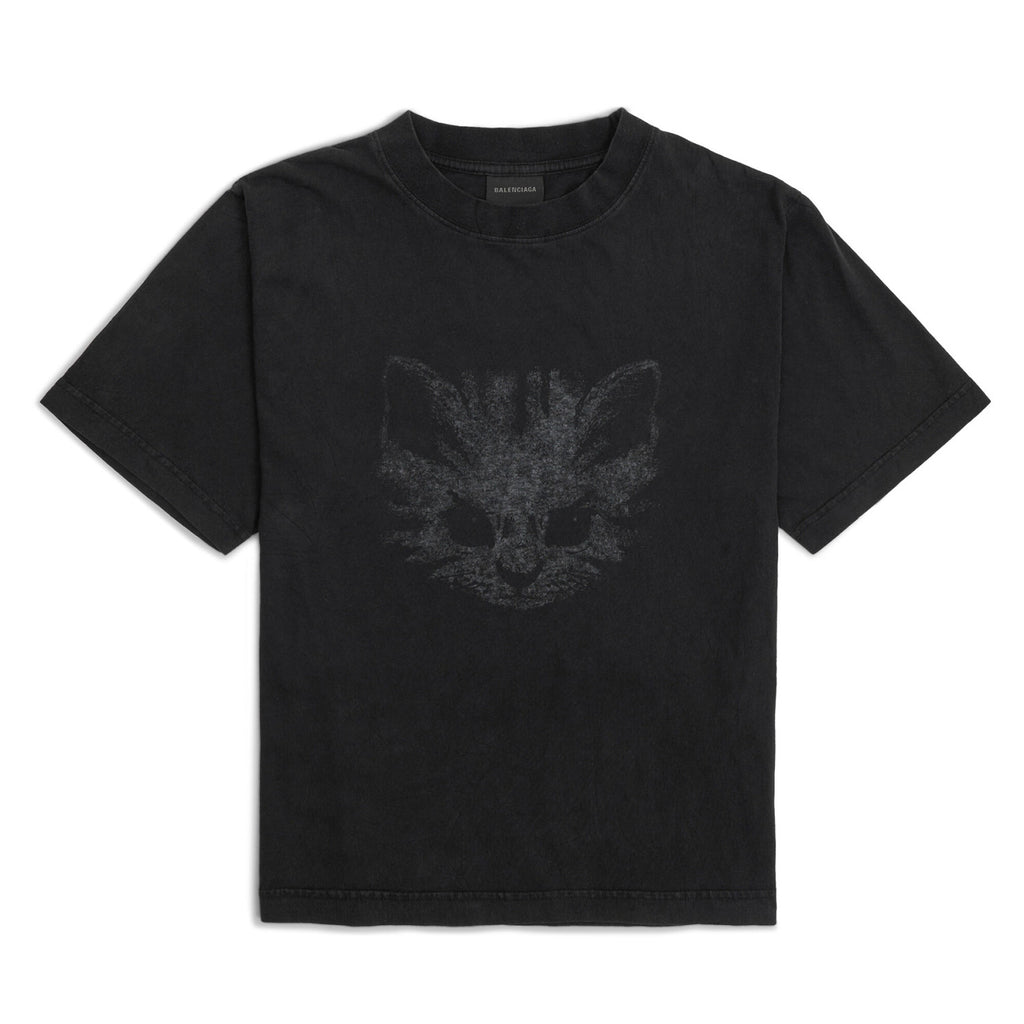 Balenciaga Men's Women's  Winter New Kittycat Medium Fit T-shirt Spring Summer Fashion Black And White Printed Round Neck Short Sleeve Casual T-shirt Ngvp #2487