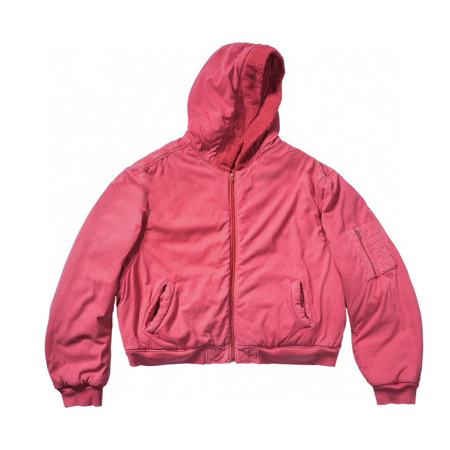 Greg Men's GR Autumn And Winter Retro Solid Color Reversible Long-Sleeved Zipper Hooded Short Warm Loose Jacket Ngvp #7785