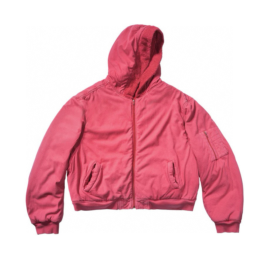 Greg Men's GR Autumn And Winter Retro Solid Color Reversible Long-Sleeved Zipper Hooded Short Warm Loose Jacket Ngvp #7785