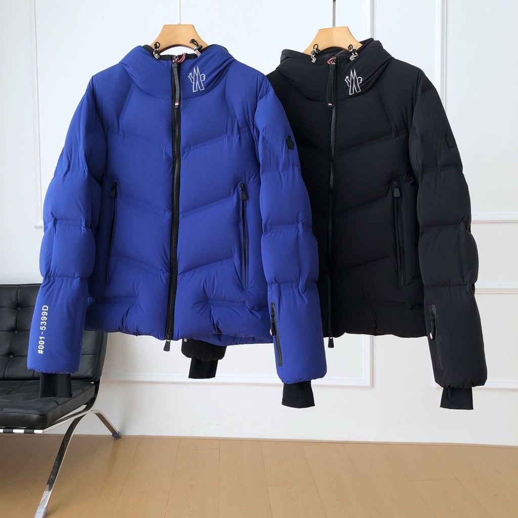 Moncler Men's Autumn and Winter Solid Color Zipper Hooded Long Sleeve Fitted Puffer Down Jacket #73779