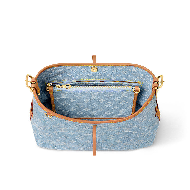 Louis Vuitton Women's Carryall Small Denim Logo Tote Bag Solid Color Mother-And-Child Bag Canvas And Leather Underarm Bag Bags M11462 #81484