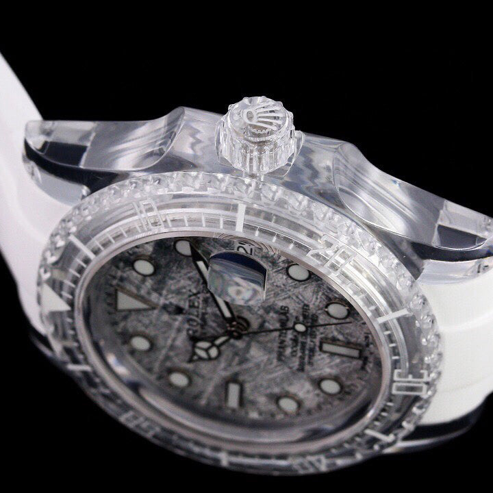 Rolex glass crystal series white tape plus transparent tape blue luminous watch accessories jewelry #82249