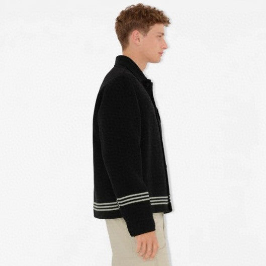 Burberry Men's Spring/Autumn Solid Color Fashionable Simple Striped Print Pattern Pointed Collar Single Breasted Long Sleeved Jacket #78165