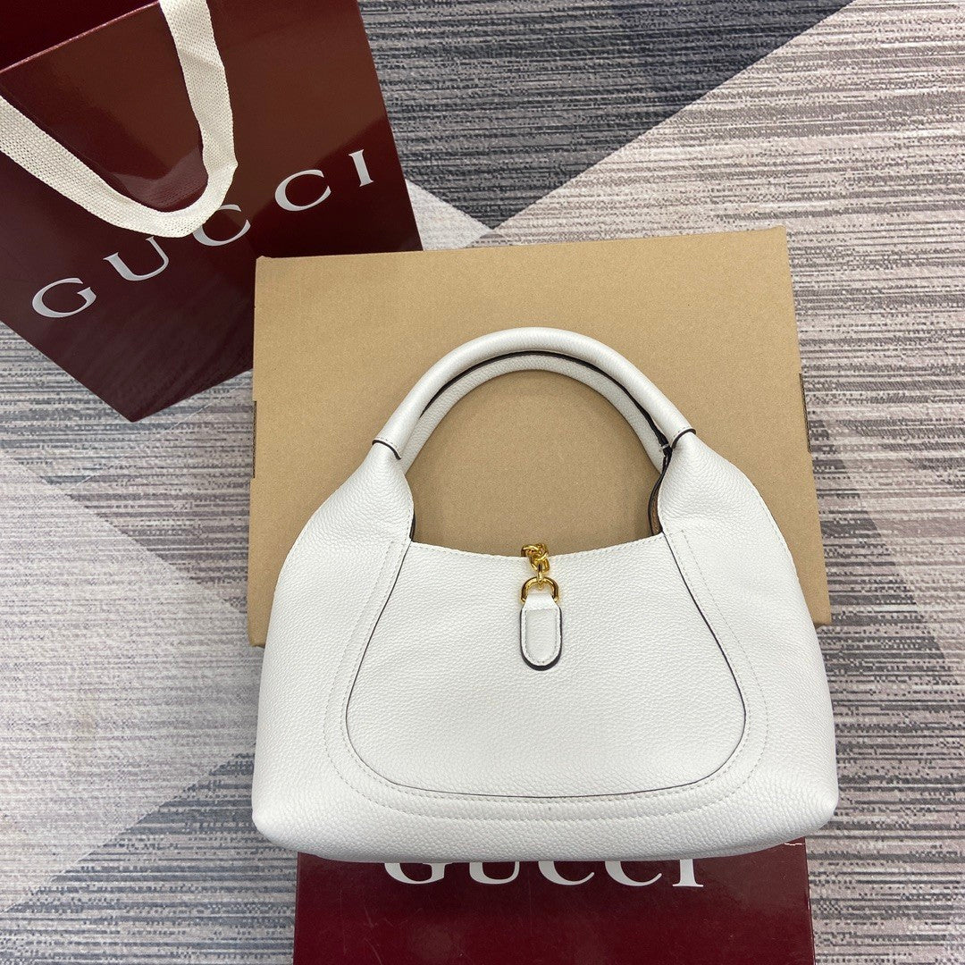 Gucci Softbit Women's Solid Color Horsebit Buckle Leather Tote Shoulder Bag Bags #76194