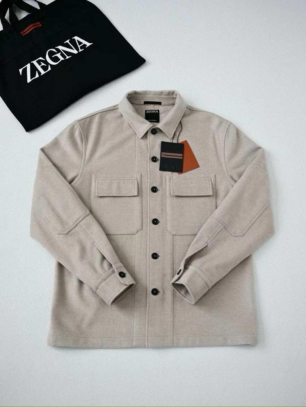 Ermenegildo Zegna Oasi Cashmere Alba Shirt Jacket Men's Luxury Solid Color Temperament Wool Shirt Fashion Casual Lapel Single Breasted Shirt Jacket Ngvp #2493