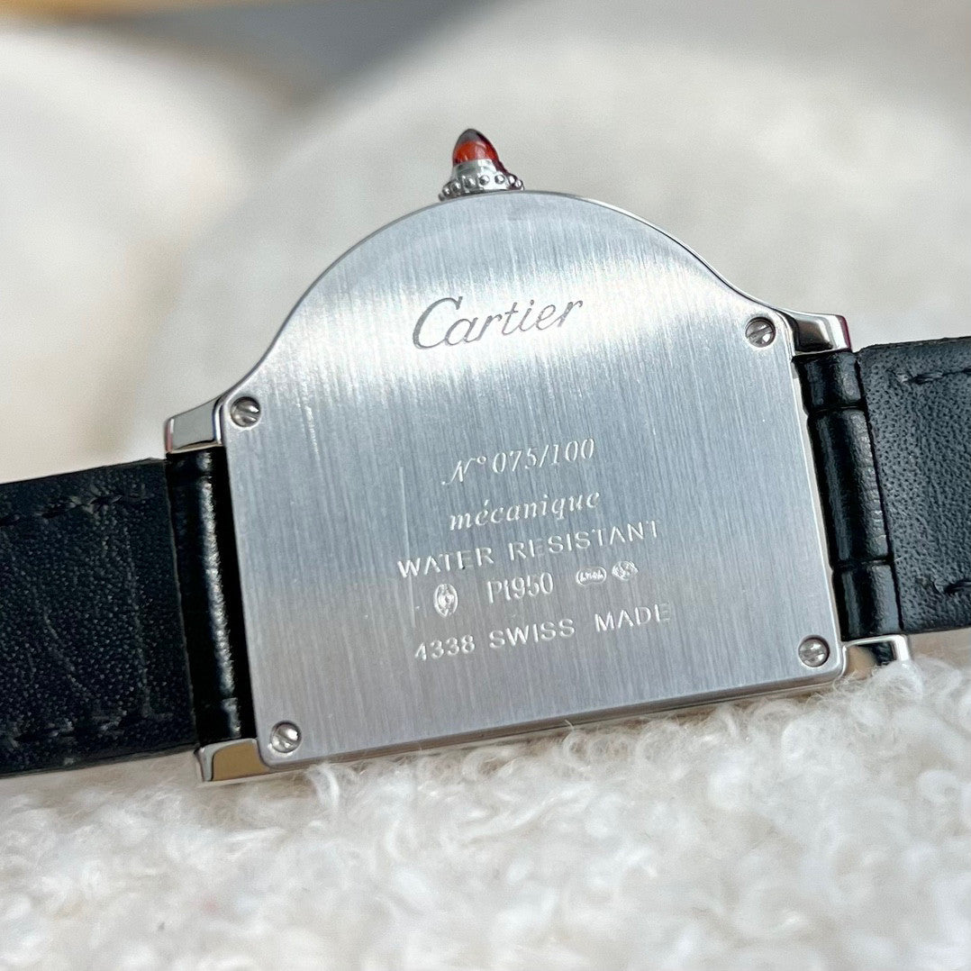 Cartier Women's Half Round Leather Strap Watch #96624