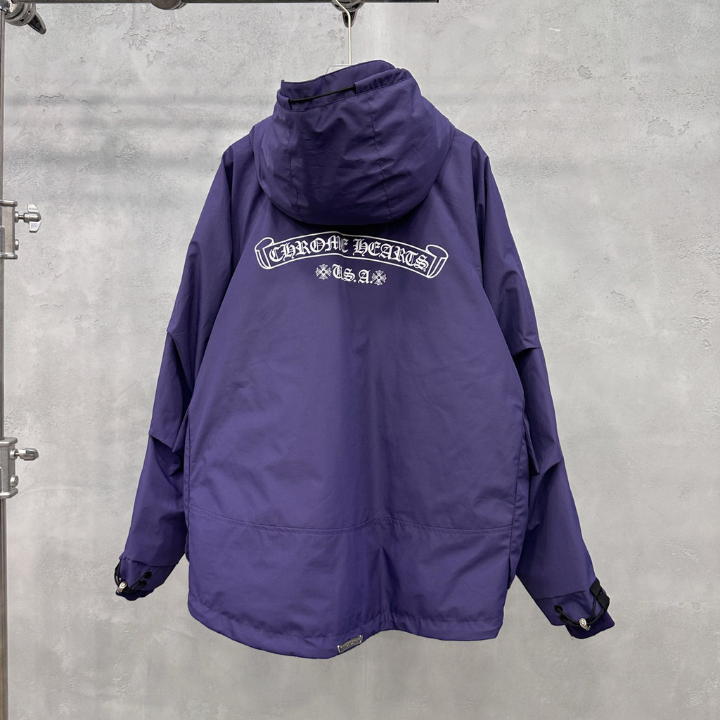 Chrome Hearts Men's And Women's Fall/winter Fashion Casual Solid Color Hooded Zipper Windproof Single Breasted Button Classic Logo Print White Goose Down Filled Jacket #79546
