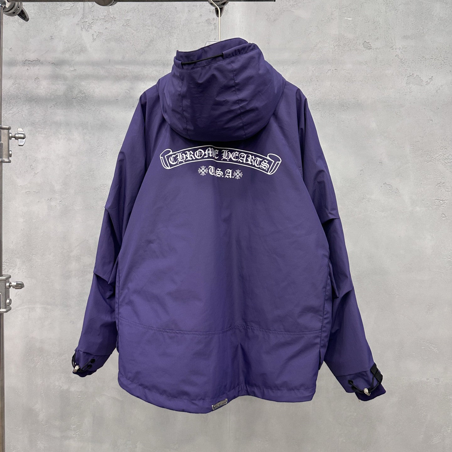 Chrome Hearts Men's And Women's Fall/winter Fashion Casual Solid Color Hooded Zipper Windproof Single Breasted Button Classic Logo Print White Goose Down Filled Jacket #79546