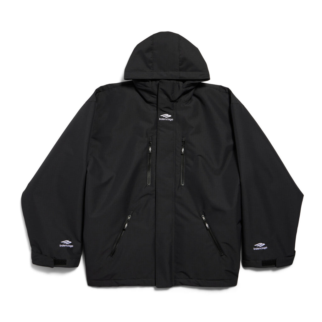 Balenciaga Men's Spring and Autumn Black Letter Printed Hooded Zipper Long Sleeve Jacket #74375