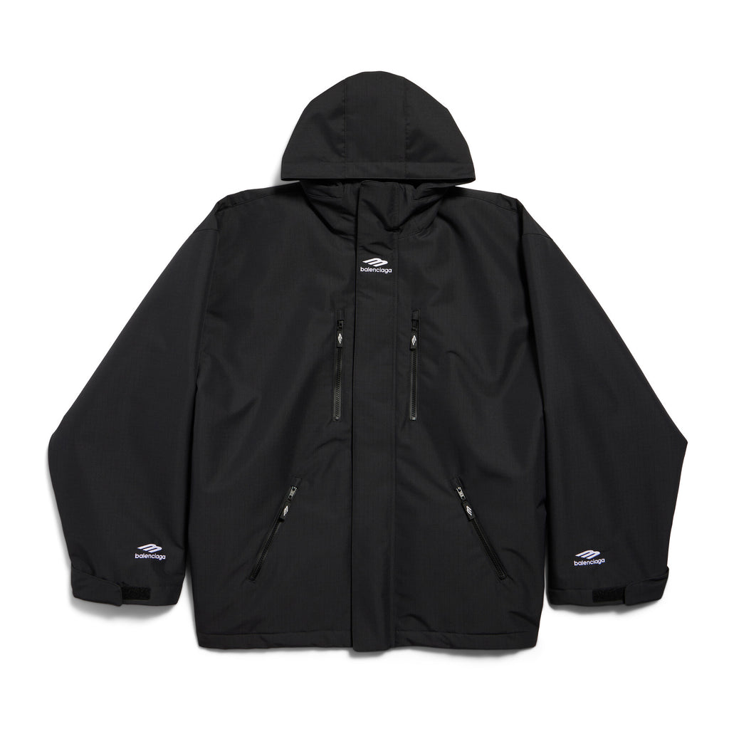 Balenciaga Men's Spring and Autumn Black Letter Printed Hooded Zipper Long Sleeve Jacket #74375