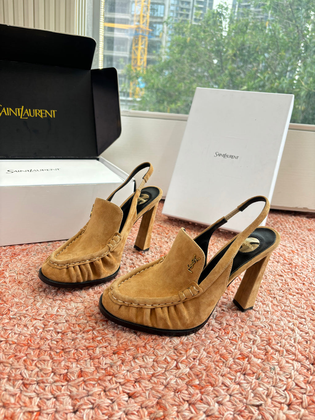 Saint Lauren High Heel Loafers Slippers #377322