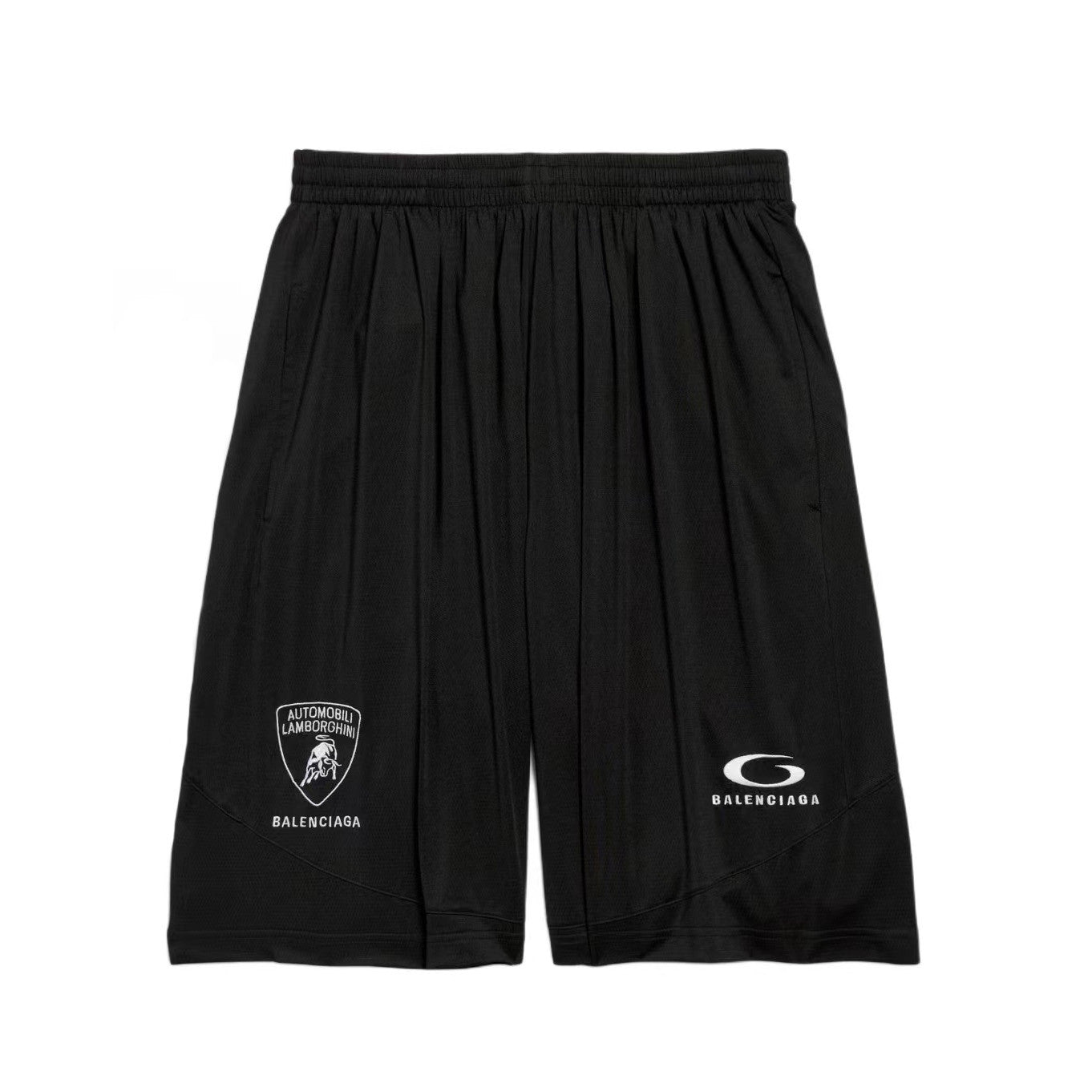 Balenciaga Men's And Women's Spring/Summer Fashion Casual Solid Color High Density Mesh Loose Fit Embroidered Logo T-shirt Loose Fit Casual Stretch Shorts Suit Set #78258