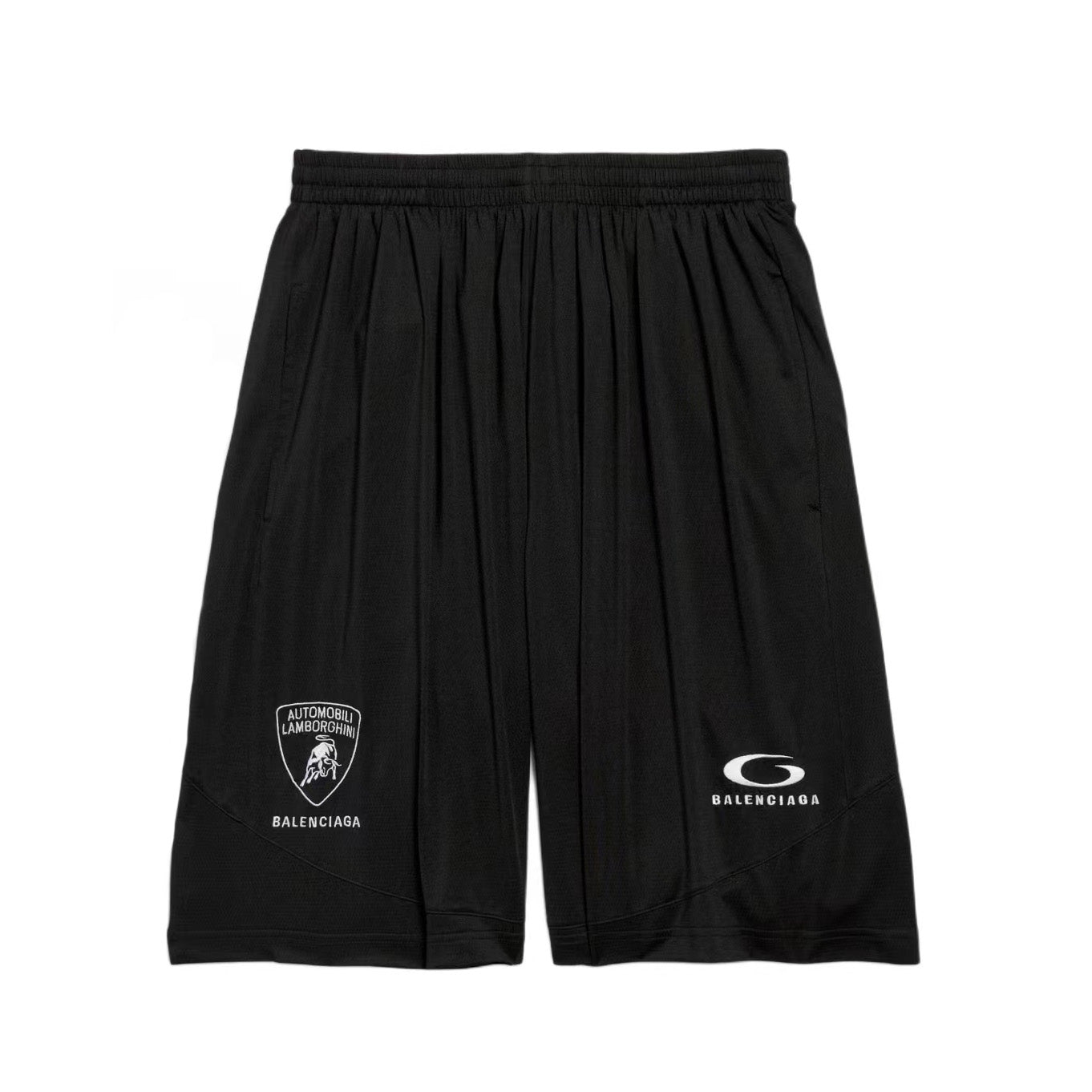 Balenciaga Men's And Women's Spring/Summer Fashion Casual Solid Color High Density Mesh Loose Fit Embroidered Logo T-shirt Loose Fit Casual Stretch Shorts Suit Set #78258