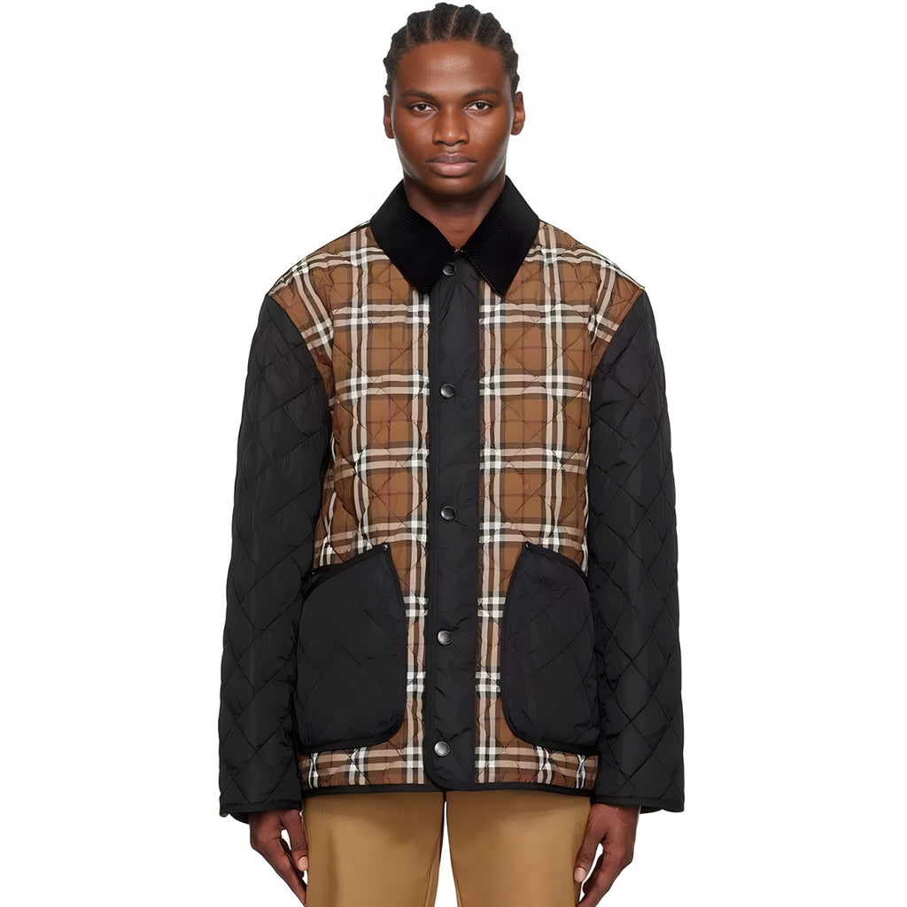 Burberry Men's And Women's Fall And Winter Color Blocking Plaid Print Single Breasted Loose Casual Long Sleeved Jacket #73144