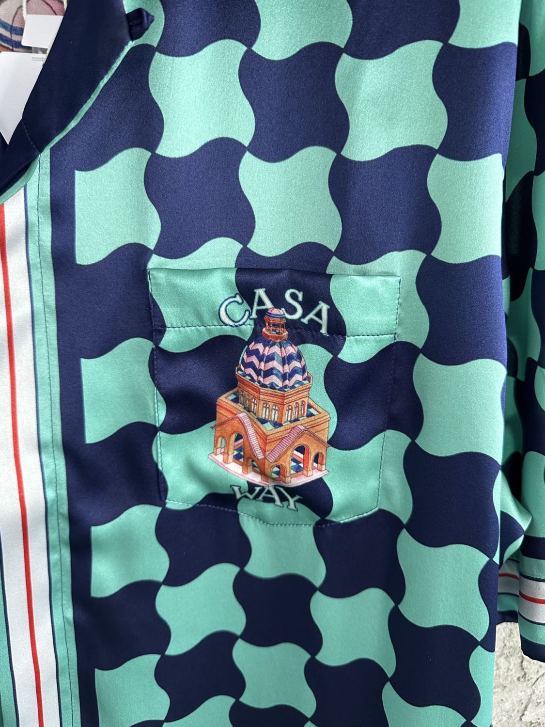 Casablanca Men's Summer Geometric Pattern Printed Single-Breasted Short-Sleeved Shirt and Casual Drawstring Shorts Set #77127