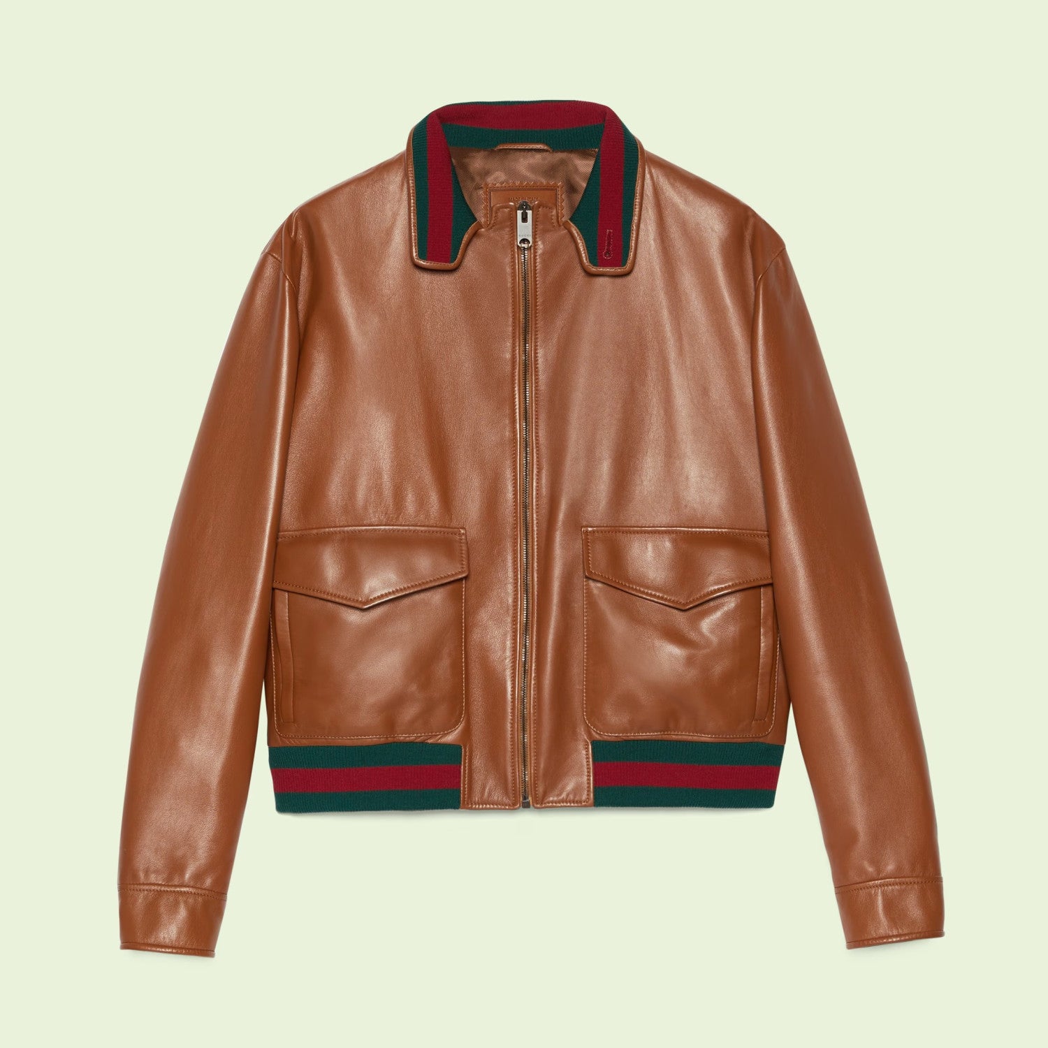 Gucci Leather Zip Jacket Coat #96132