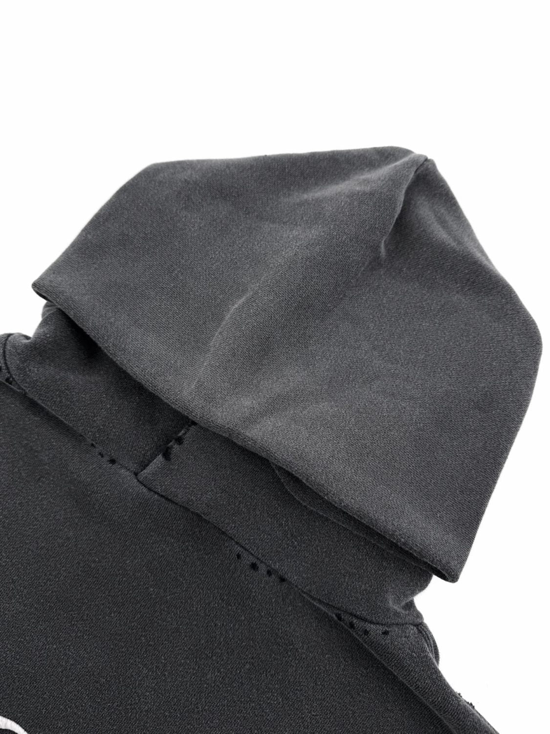 Balenciaga Men's Transparent Tape Ripped Pocket Hoodie in Faded Black #336331