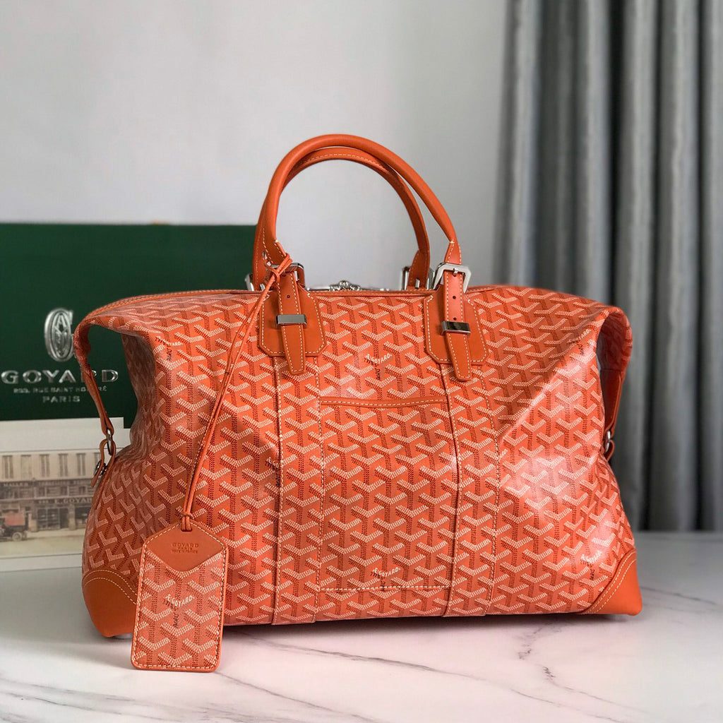 GOYARD Men's And Women's Old Flower Full Print Canvas Collocation Cowhide Shoulder Cross Handbag Travel Bag Bags #75471